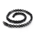 Collana a catena a maglie quadrate in acciaio inossidabile nero opaco con moschettone - Nero