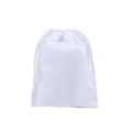White non-woven drawstring storage bag with breathable mesh texture for shoes and clothes - 16*20cm / White