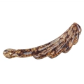 Detalle de pinza de pelo tipo banana en resina con estampado de leopardo marrón para mujer - Café Claro Rociado