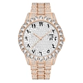 Orologio uomo lusso oro rosa con quadrante in diamanti e finestra della data - Oro rosa
