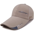 Khaki mesh baseball cap with extra long brim and Sports Fashion Line Cap 87 print - Adjustable / Deep Beige