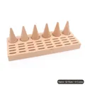 Beech wood jewelry display stand with 6 cones and 32 slots for rings and earrings - 6 Cones + 32 Holes