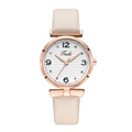 Detailansicht der Damen-Quarzuhr mit Schleifenakzenten und Zifferblatt mit Diamanten - Beige