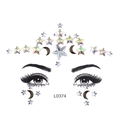 Face gem stickers featuring holographic star and moon acrylic rhinestones, model L0374 - L0374 Holographic Star Moon