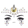 Face gems sticker L0377 with gold moon and star designs for music festival makeup looks - L0377 Gold & Silver Bohemian