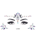 Self-adhesive star and moon face gems in purple and blue for music festival makeup - L0380 Blue Purple Star Moon