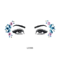 Face gem sticker L0396 with blue diamond and pink round rhinestones for eye decoration - L0396 Blue Pink Gold Dot