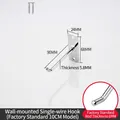 Silver wall-mounted single wire hook for accessories with 90mm length and screws - 6mm Extra Thick Silver Wall Hook 10CM Length (With Screws)