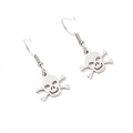 Pendientes de calavera de acero inoxidable pulido en plata para un estilo gótico Halloween - Calavera Color Acero 1