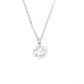 Collana in acciaio inossidabile lucido con ciondolo a loto e catena a maglie argento - SSN0086 Loto Acciaio / Argento
