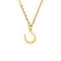 Polished gold horseshoe pendant necklace for men in minimalist stainless steel - Gold Horseshoe