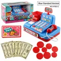 Registratore di cassa giocattolo blu per bambini con banconote e vari accessori - Edizione Standard Blu