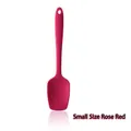 Rose red small silicone spatula with integrated square head design for cake baking - Small / Rose Red
