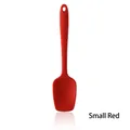 Small red food grade silicone spatula with one-piece design for baking and cake mixing - Small / Red
