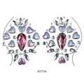 Rosa und lila Kristall-Brustschmuck mit schillernden Strasssteinen in Tropfen- und Herzform - 12.5*16.5 / Rosa Wassertropfen irisierender Herz-Stil (X0104)