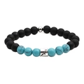 8mm black matte and blue turquoise Sagittarius zodiac bead bracelet for men and women - Sagittarius