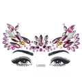 Pink and purple crystal face gems sticker for DIY Halloween makeup, model L0333 style - L0333 Pink Purple Crown Rhinestone