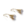 Orecchini a cono dorati minimalisti con cristalli scintillanti e finitura opaca a gancio - Oro (8mm)