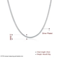 Collana a catena a serpente placcata argento da 2 mm lunga 45 cm per un look sobrio - Catena a serpente da 2 mm 16 pollici / Argento (Placcato Argento)