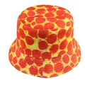 Double-sided bucket hat featuring a realistic pizza pattern with pepperoni print - 58cm / Pizza
