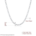 Collana a catena Figaro placcata in argento 2,0mm lunga 45cm con finitura lucida - Catena Figaro da 2 mm 20 pollici / Argento (Placcato Argento)