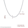 Collana a catena veneziana placcata argento 2mm da donna lunga 45cm finitura lucida - Catena veneziana da 2 mm 24 pollici / Argento (Placcato Argento)