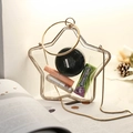 Transparente Abendtasche in Sternform mit goldenem Griff und Kettenriemen - Stern Transparenter Handgriff-Stil