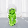 Waterproof neon green pet raincoat with reflective safety stripes for small dogs - L / Green