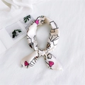 Chic cream square scarf with black cartoon hearts tied in a stylish bow design - Poker Pattern Off-White / One Size