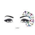 Gezichtssticker met stervormige strassteentjes voor oogmake-up in maanvormige set - L0367 Kleurrijke Halve Maan Ster