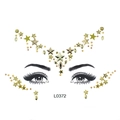 Face gem stickers with gold stars and rhinestones for eye and forehead decoration - L0372 Golden Gemstone