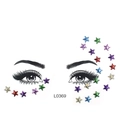 Stervormige gezichtsglitter stickers voor make-up in verschillende kleuren met oogtekening - L0369 Kleurrijke Glinsterende Sterren