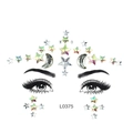 L0375 holographic silver stars and moon adhesive face rhinestones for festive makeup - L0375 Iridescent Star Moon Set