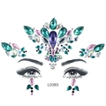 L0383 Teal and purple teardrop rhinestone face gems stickers for festival makeup - L0383 Blue Purple Pink Gems