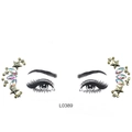 Face jewel stickers with golden stars and colorful rhinestones for eye makeup style L0389 - L0389 Gold Iridescent Star