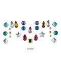 L0404 colorful crystal facial rhinestones in assorted star and waterdrop shapes - L0404 Colorful Symmetrical