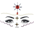 Face gem stickers set with red jewels and white pearls for makeup decoration L0400 - L0400 Red Silver Pearl