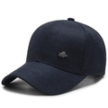 Berretto da baseball blu scuro per uomini anziani con logo RZG e tessuto testurizzato - Blu Navy con Etichetta RZG
