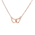 Close-up of interlocking double heart pendant in elegant rose gold stainless steel - Rose Gold (MP348)