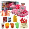 Registratore di cassa giocattolo rosa con scanner, cesto della spesa e cibo giocattolo - Edizione Deluxe Rosa