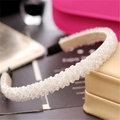 Elegant four-row white crystal beaded headband with a luxury handmade finish - White