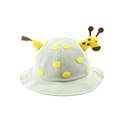 Cute giraffe cartoon sun hat for kids in light grey with yellow polka dots - 50cm / Green