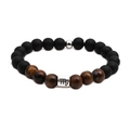Scorpio 8mm tiger eye and matte black beaded bracelet for men and women - Scorpio