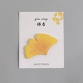 Ginkgo leaf shaped yellow sticky note with realistic vein texture on paper backing - Ginkgo Leaf (Yellow)