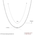 Collana minimalista con catena a O placcata argento 2mm da 46cm finitura platino - Catena sottile placcata platino da 1,5 mm 45 cm + 5 cm / Argento (Placcato Oro Bianco)