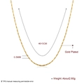 Fine catena placcata oro 0,5mm a onde da 46cm con una estensione di 5cm - Catena sottile placcata oro da 0,5 mm 45 cm + 5 cm / Oro (Placcato Oro)