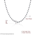 Collana a catena con sfere argentate da 2mm lunghezza 45cm per uno stile quotidiano versatile - Catena a sfere da 2 mm 16 pollici / Argento (Placcato Argento)