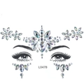 Holographic face gems with floral crystal designs for DIY Halloween makeup, model L0478 - L0478 Holographic Flower Rhinestone