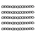 Detailed macro view of five parallel black metal jewelry extender chains for DIY accessory projects - 5cm / Matte Black