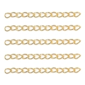 Macro view of five adjustable gold metal extension chains for DIY jewelry making accessories - 5cm / Gold
